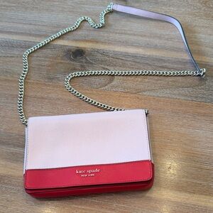 Kate Spade Two-Tone Crossbody Bag in Pink and Red